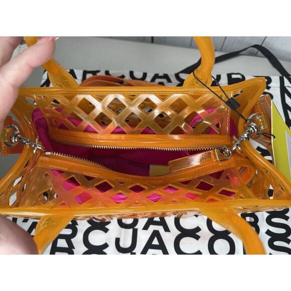 New! Marc Jacobs The Jelly Tote Bag Orange And Pink W/ Strap Tags Dustbag RARE - Picture 5 of 9